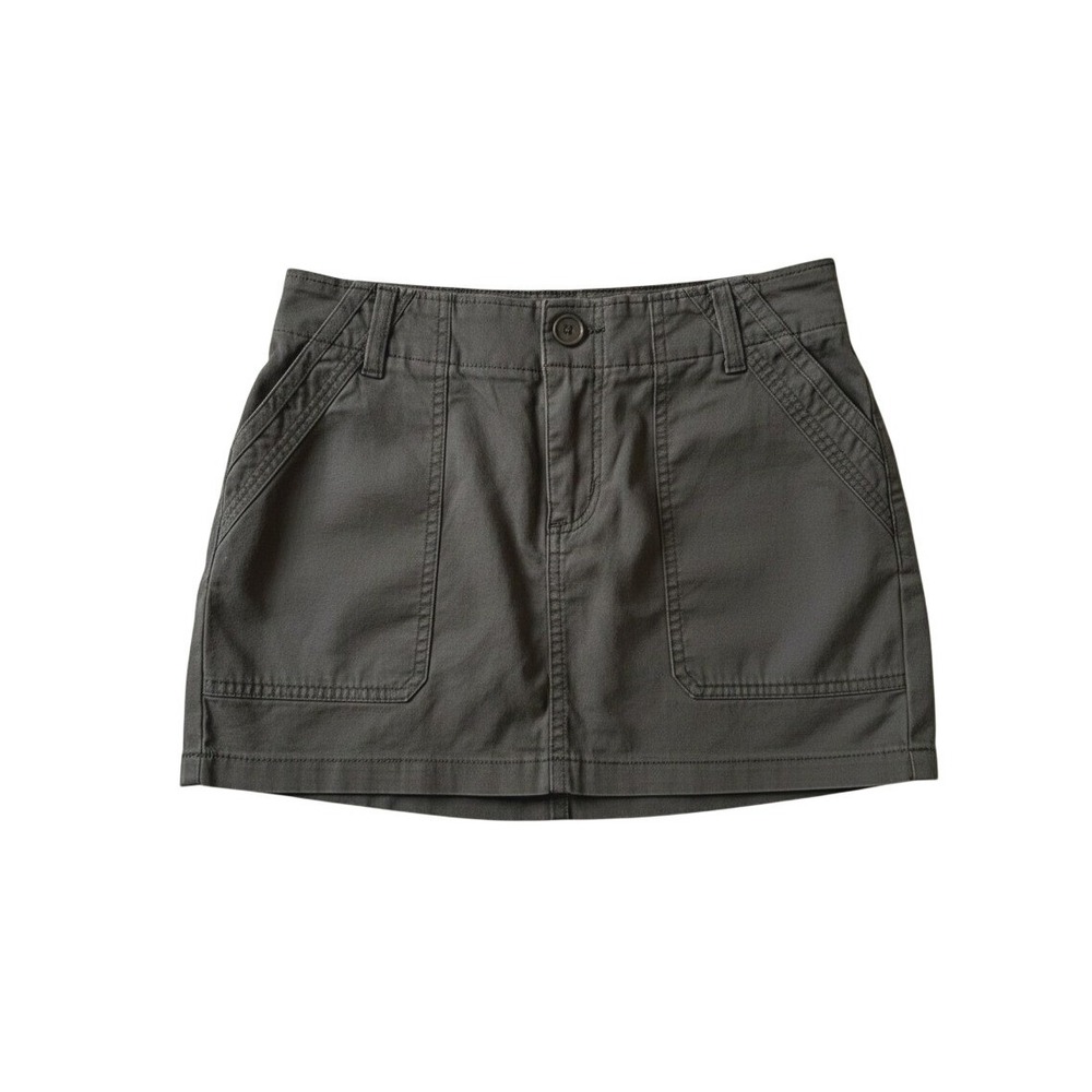 Brown Utility Mini Skirt XXS Summer Cargo Mini Skirt Spring